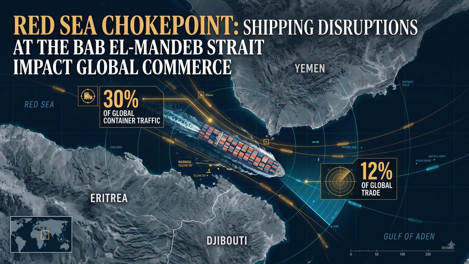 container ship navigating